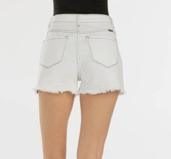 White High Rise Mom Shorts