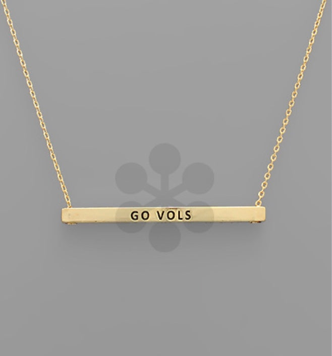 Go Vols Bar Necklace