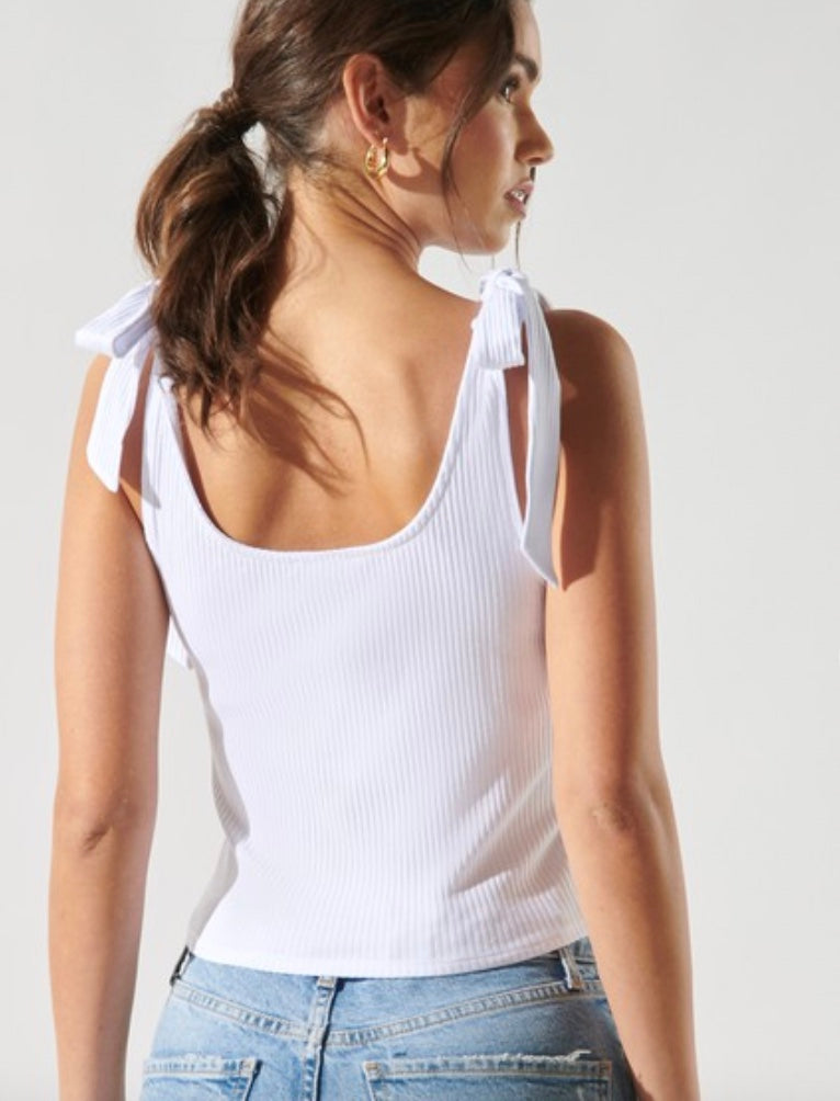 Ripley Ribbed Scoop Neck Cropped Tank Top