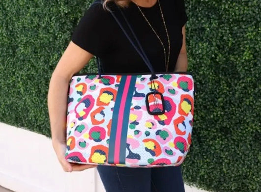 Multi Color Cheetah Neoprene Tote