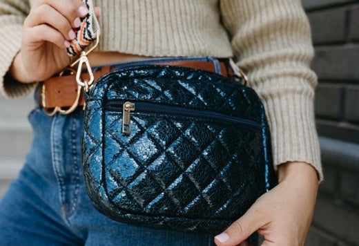 Metallic Quilted Crossbody Bag