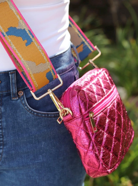 Metallic Quilted Crossbody Bag