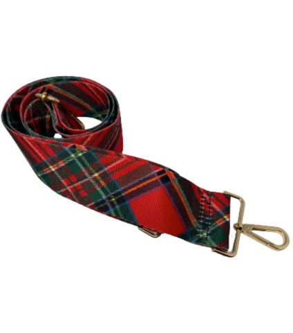 Red Tartan Plaid "Guitar" Bag Strap