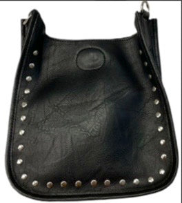 Mini Faux Leather Studded Messenger-NO STRAP