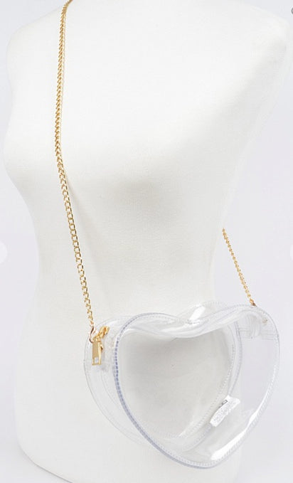 Clear Heart Shape Crossbody Bag