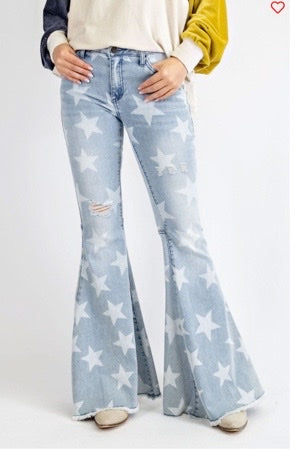 FADED STAR DENIM PANTS