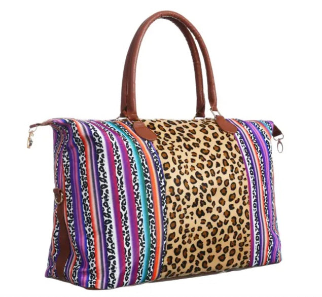 Serape Cheetah Weekender Bag