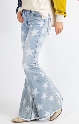 FADED STAR DENIM PANTS