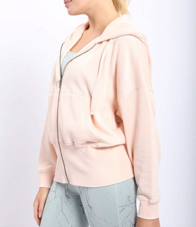 Fleece Hoodie Jacket with Tapered Sleeves