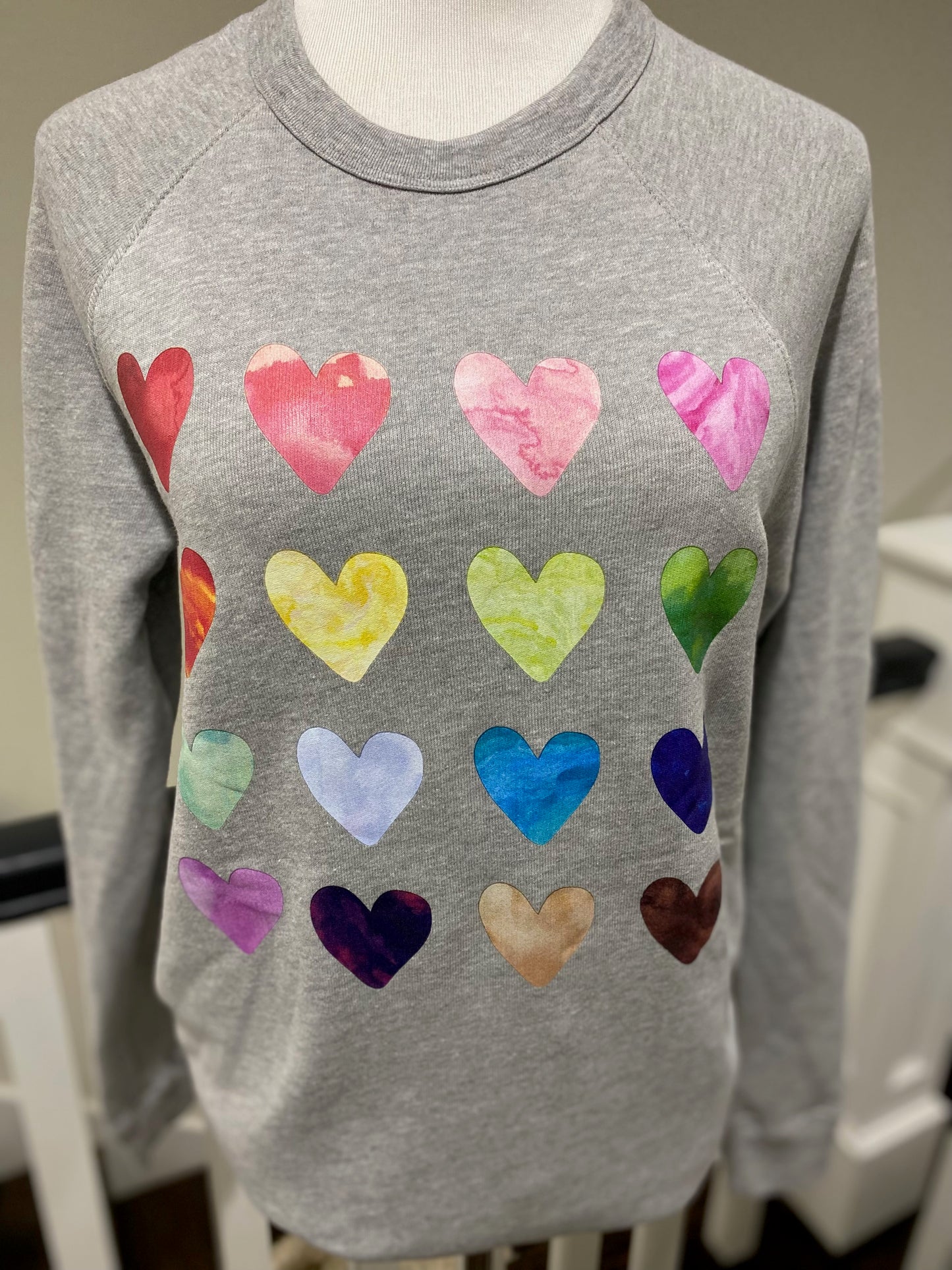 Watercolor Hearts Sweatshirt